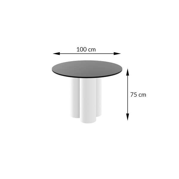 Stół RAVEO - Wariant Kolorystyczny: Grey Stone MAT+Czarny HG - Hubertus